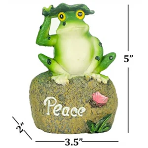 3 Packs Garden Decor Frog Statue Sets Outdoor Patio Ornaments Yard