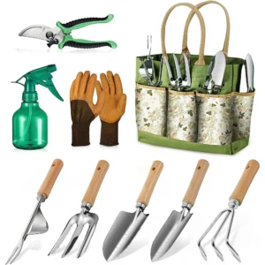 Garden Tool Set, 9 Piece Heavy Duty Gardening Hand Tools