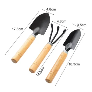 Set Black Iron Gardening Tools Set with Mango Wood Handle